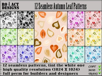 Seamless Autumn Leaf Patterns Poster
