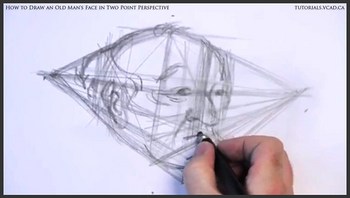 learn how to draw an old man's face in two point perspective 010