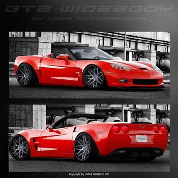 RED CHEVROLET CORVETTE C6 GRAND SPORT CONVERTIBLE GT2 WIDEBODY BY LOMA® MOTORSPORTS