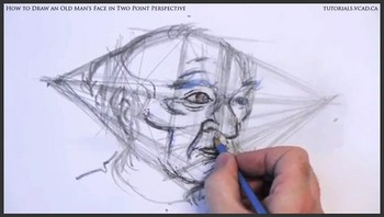 learn how to draw an old man's face in two point perspective 023