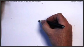 learn how to draw an old man's face in two point perspective 001