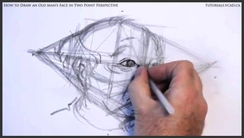 learn how to draw an old man's face in two point perspective 016