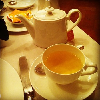 Wonderful camomile tea, best food-poisoning medicine.