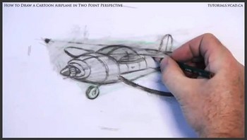 learn how to draw a cartoon airplane in two point perspective 034