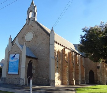 Goolwa Wesleyan Methodist Church built in 1861. The transepts were added a few years later.
