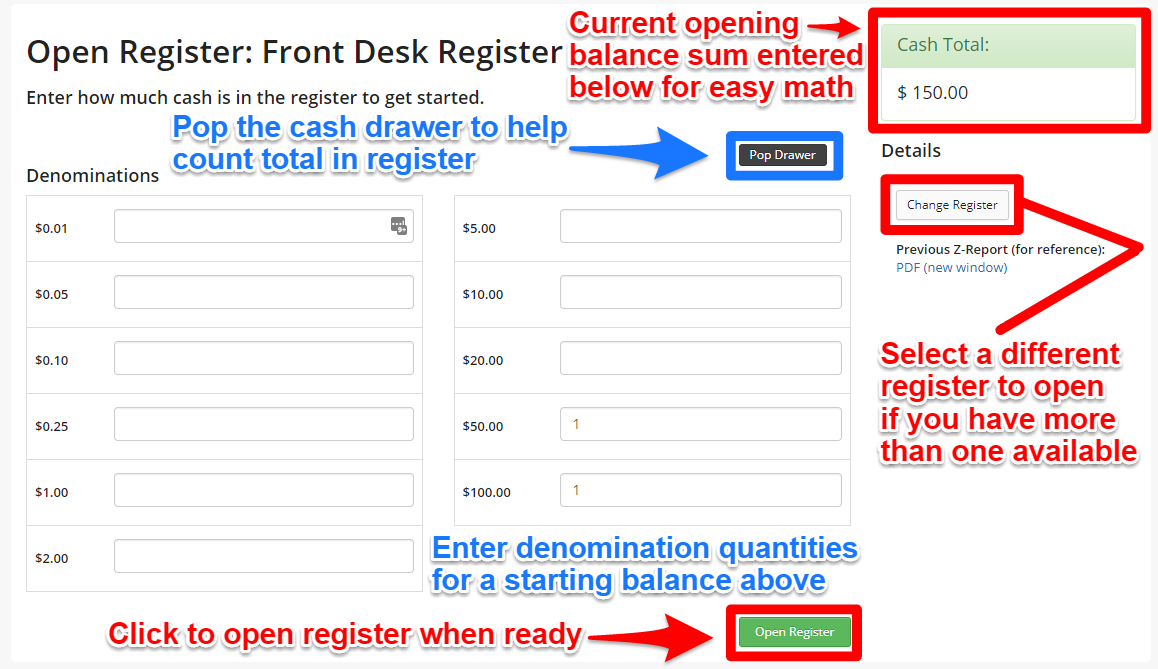 Z Report End Of Day Report Cash Register Closing Report Repairshopr Help Center