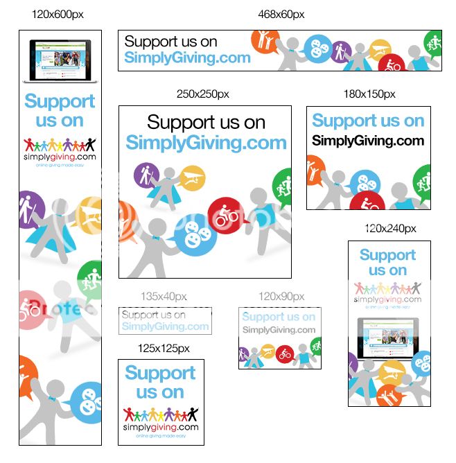Promotional Web Banners Plain Support Us Set Simplygiving