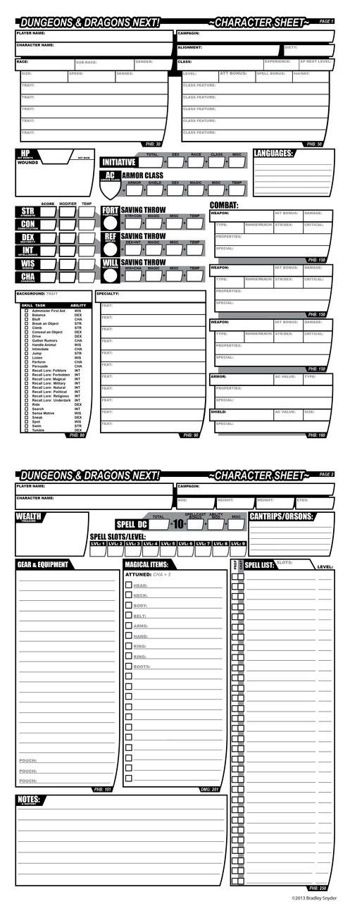 dnd next character sheet contest entries dnd