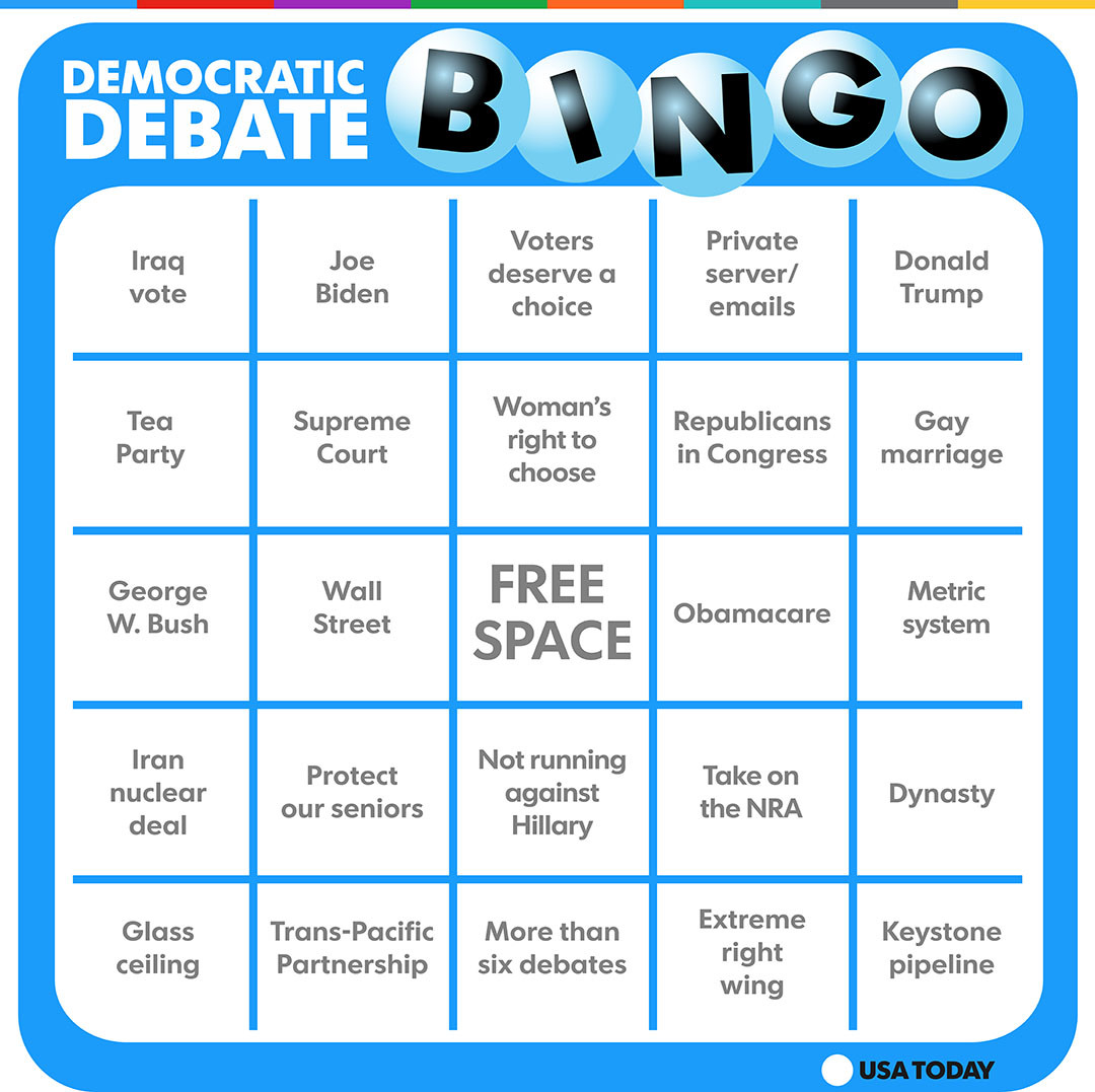 It's time to play Democratic debate bingo!
