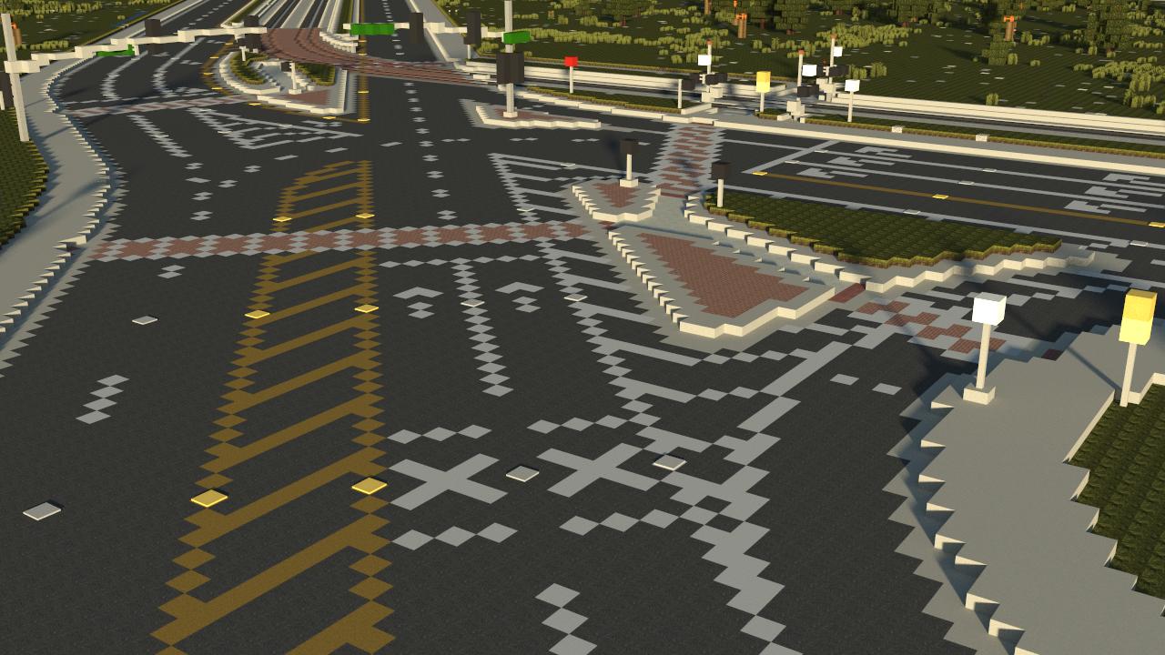 Highway + Light Rail Intersection : Minecraft